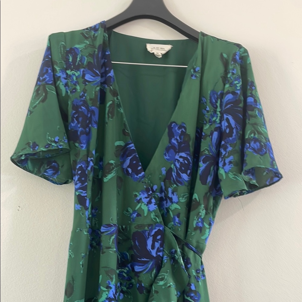 Vici Green and Blue Floral Maxi Dress